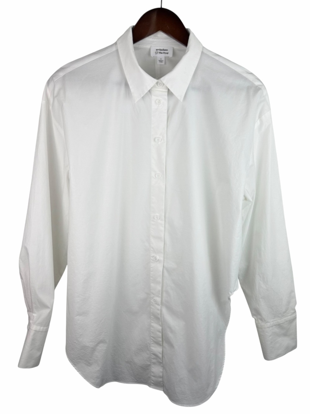 Arvinolano The Drop | White Crisp Button Long Sleeve Shirt